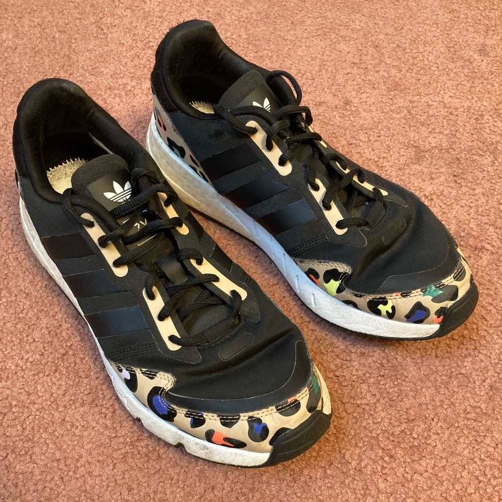 adidas Originals Womens Zx 1k Boost Leopard Print Sneakers **No Insoles** - Picture 3 of 9
